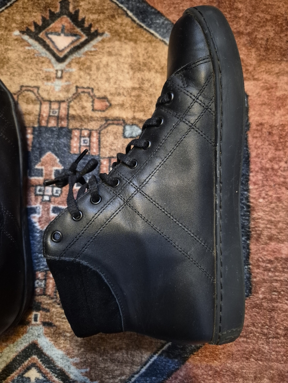 Comfortfusse Black Leather Lace Up Boots - Picture 5 of 5